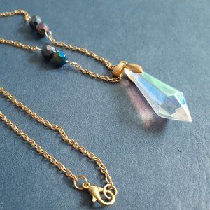 Gold Chain White Crystal Necklace